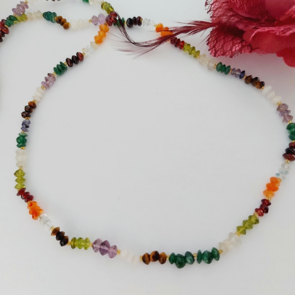 Multicolored Natural Gemstones Necklace